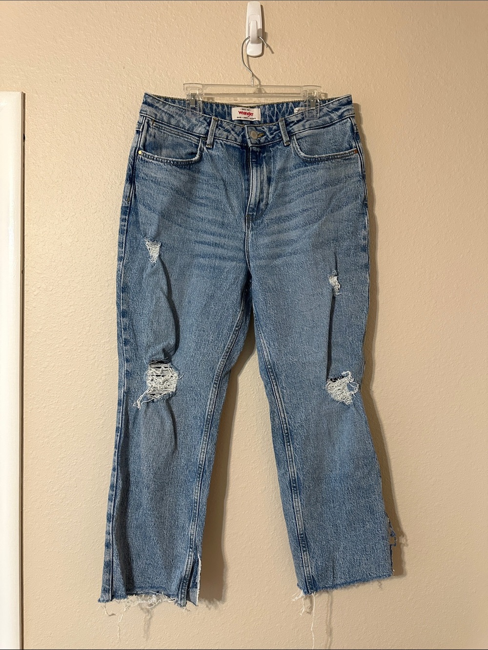 Wrangler Light Blue Distressed Boyfriend Jeans